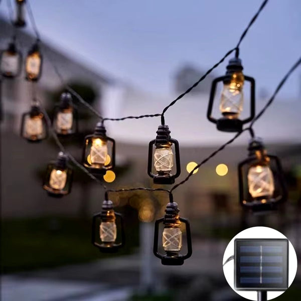 LED Solar Lamp String Kerosene Bottle Retro Light String Christmas Decoration Lamp Garden Atmosphere Light Outdoor Camping Light - Nook Nest Online Store