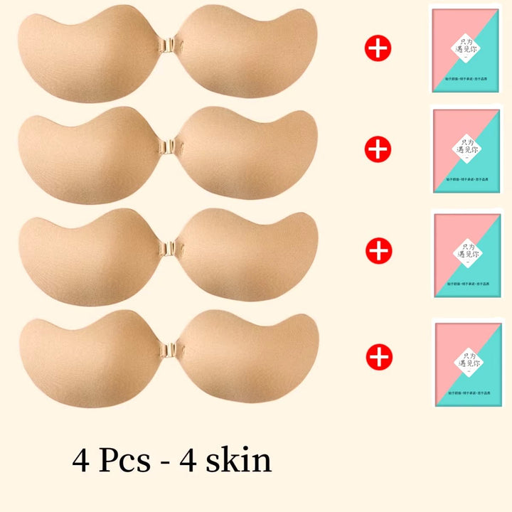 Mango Shape Silicone Chest Stickers Lift up Nipple Cover Pasties Self Adhesive Invisible Bra Breast Petals Pad Underware 1/2Pcs - Nook Nest Online Store