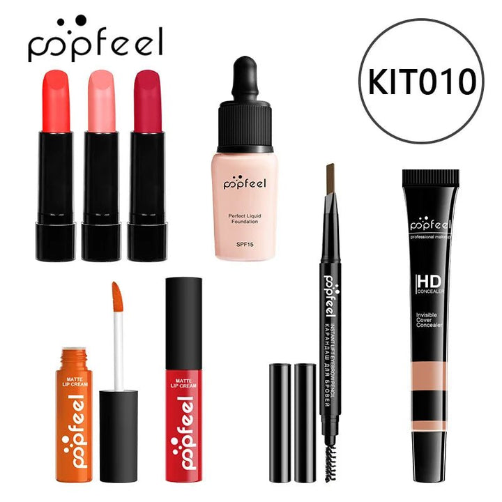 POPFEEL Makeup Full Kit Female Make up Set Eye Shadow Eyeshadow Palette Lip Gloss Mascara Eyeliner Brushes Bag Make - Up for Women - Nook Nest Online Store