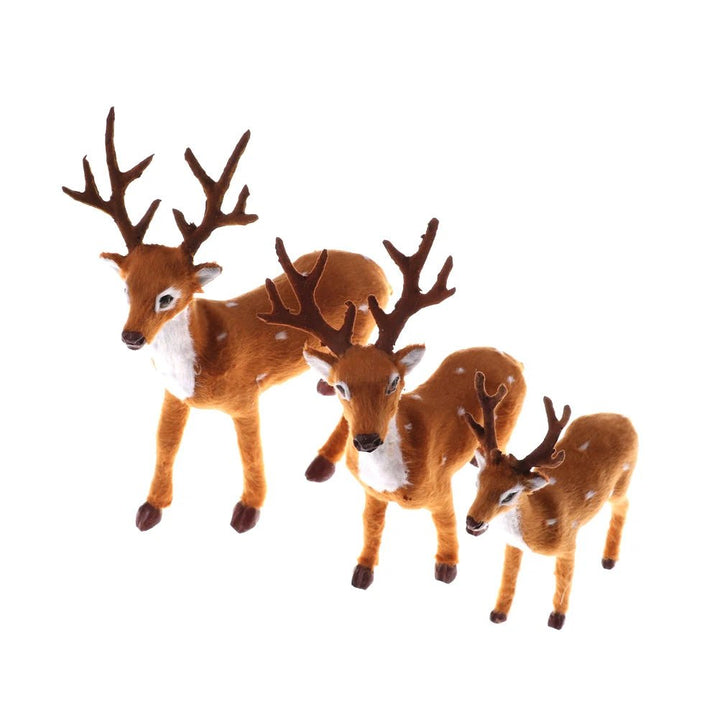 Simulation Christmas Deer Christmas Elk Plush Reindeer Christmas Decoration Fairy Garden Miniatures Props - Nook Nest Online Store