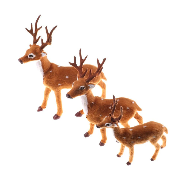 Simulation Christmas Deer Christmas Elk Plush Reindeer Christmas Decoration Fairy Garden Miniatures Props - Nook Nest Online Store